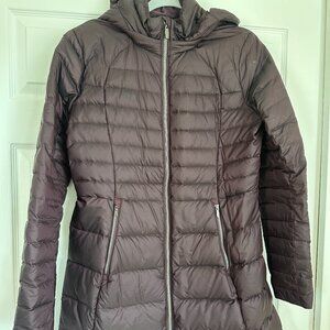 LULULEMON sz 10 BRAVE THE COLD Down Parka Jacket BLACK CHERRY Burgundy